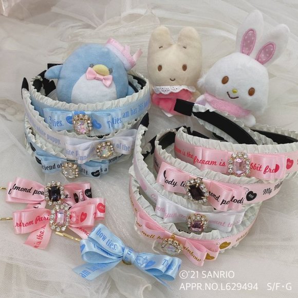 RoseMarie Seoir x Sanrio Cinnamoroll princess ribbon rhinestone headband - Picture 4 of 5
